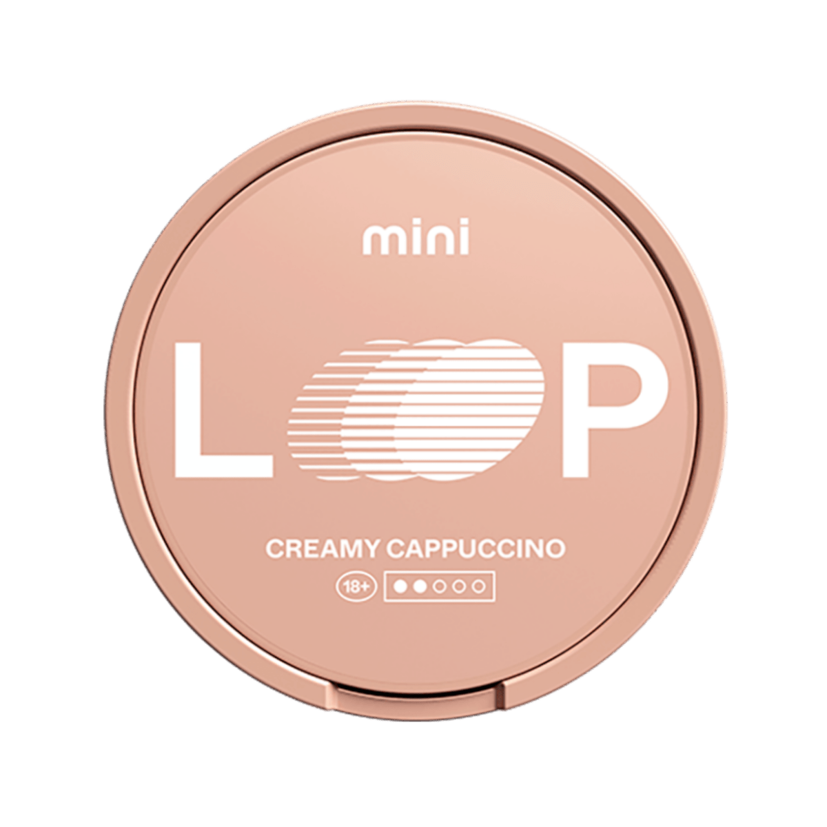 LOOP Creamy Cappucino Mini nicotine pouch can – Slim semi-moist, 15.6mg, 20 pouches
