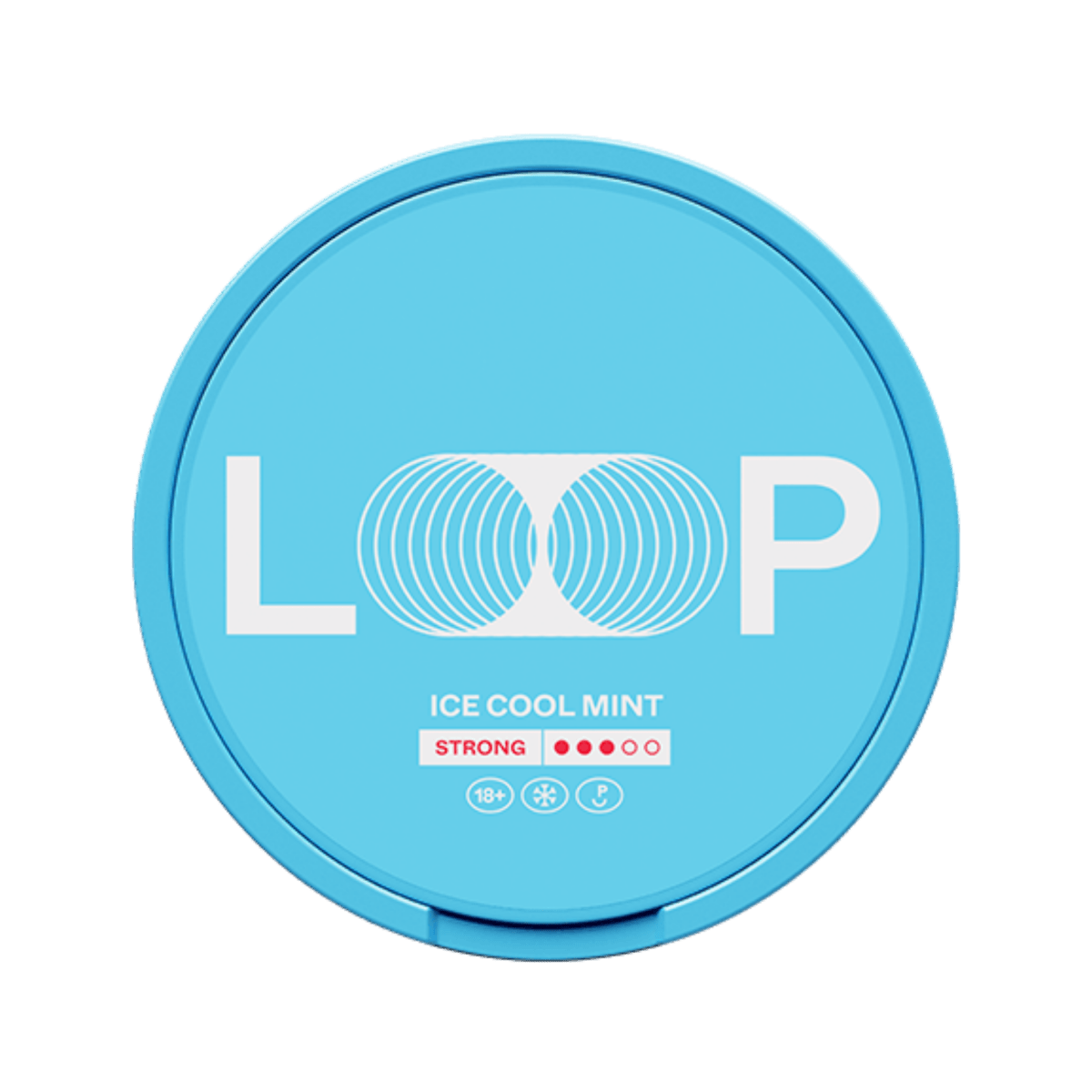 LOOP Ice Cool Mint Strong nicotine pouch can – slim semi-moist, 9.4 mg, 20 pouches
