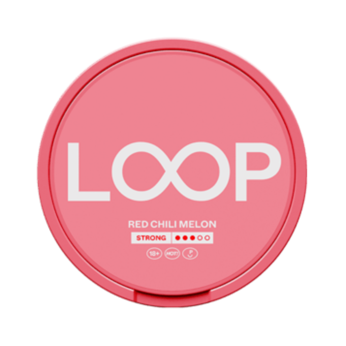 LOOP Red Chili Melon Strong nicotine pouch can – Slim semi-moist, 9.4mg, 20 pouches