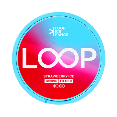LOOP Strawberry Ice Strong nicotine pouch can – Slim semi-moist, 9.4mg, 20 pouches