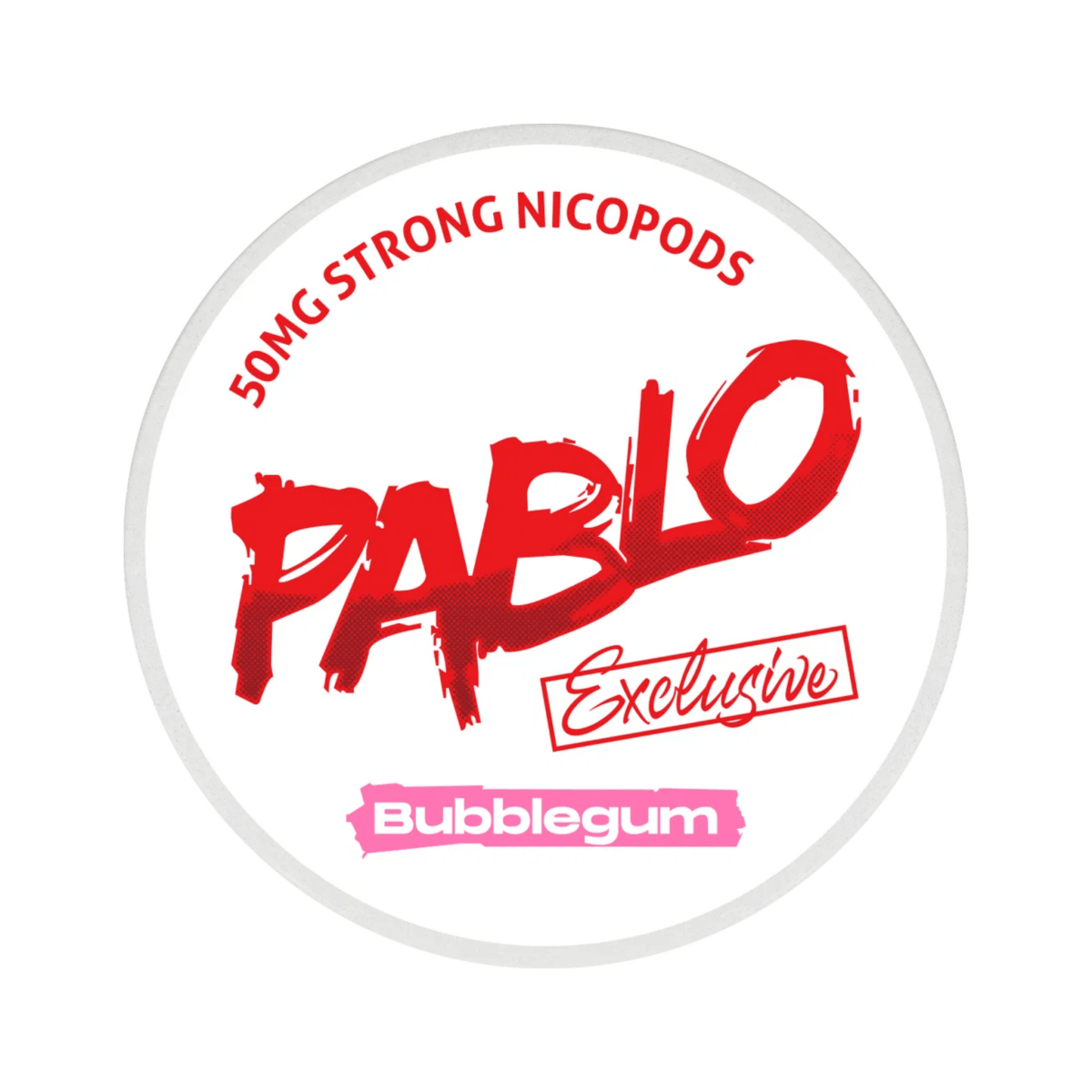 Pablo Exclusive Bubblegum 50mg nicotine pouch can – Slim moist, 30 mg, 20 pouches