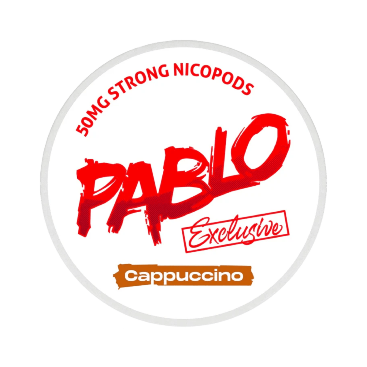 Pablo Exclusive Cappuccino 50mg nicotine pouch can – Slim moist, 30 mg, 20 pouches