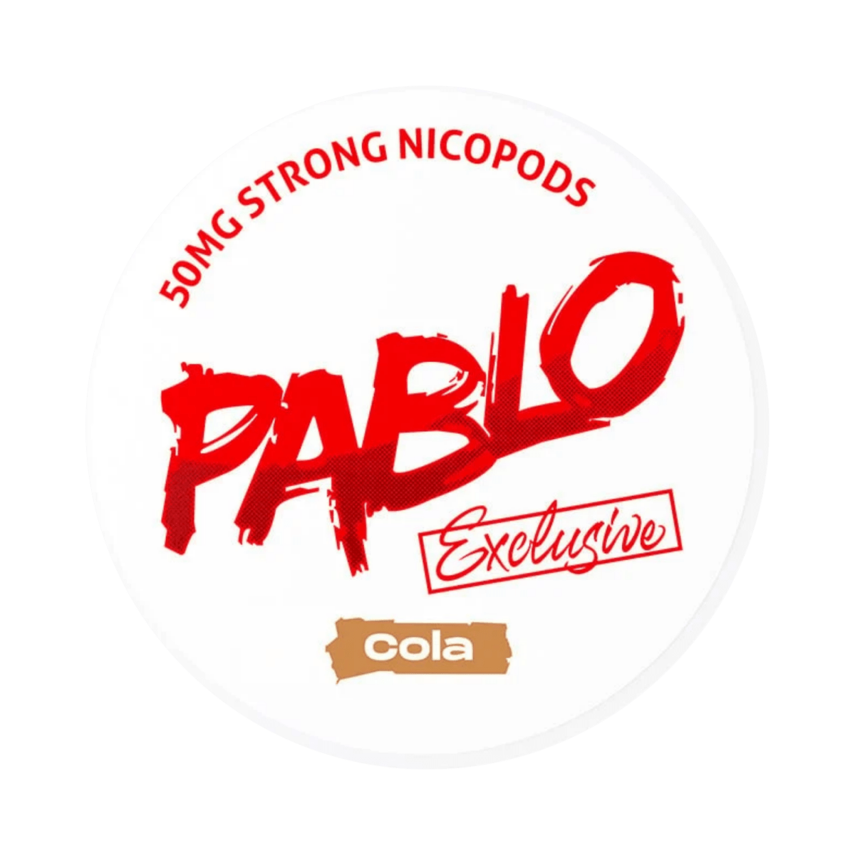 Pablo Exclusive Cola 50mg nicotine pouch can – Slim moist, 30mg, 20 pouches