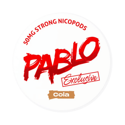 Pablo Exclusive Cola 50mg nicotine pouch can – Slim moist, 30mg, 20 pouches