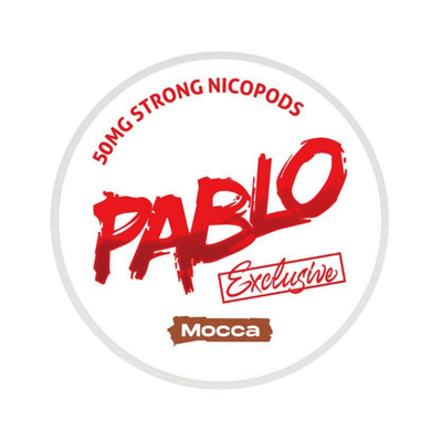 Pablo Exclusive Mocca 50mg nicotine pouch can – Slim moist, 30 mg, 20 pouches, pineapple flavor