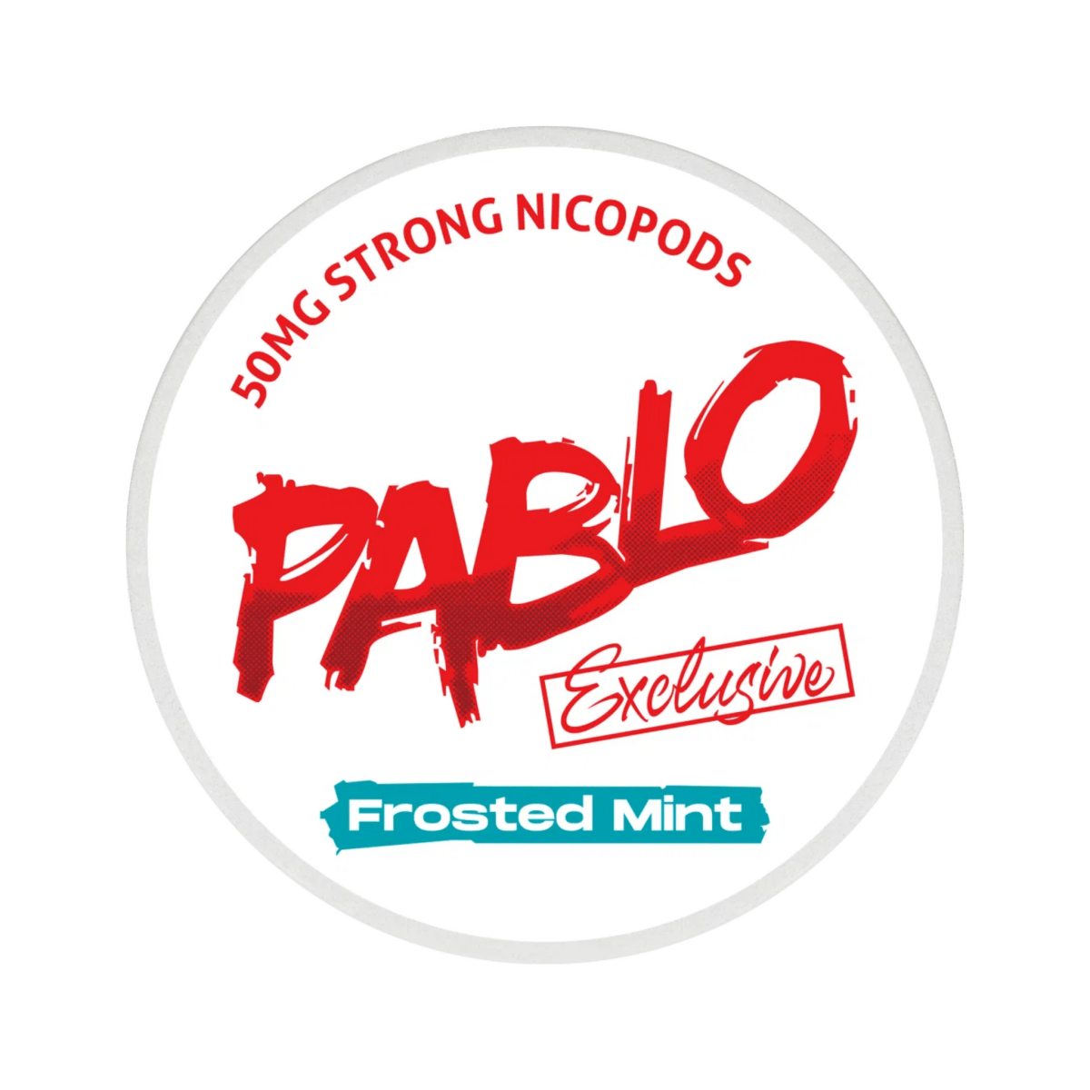 Pablo Exclusive Frosted Mint 50mg nicotine pouch can – Slim moist, 30 mg, 20 pouches