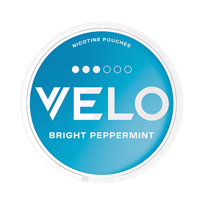 VELO Bright Peppermint nicotine pouch can – Slim, 8mg, 20 pouches