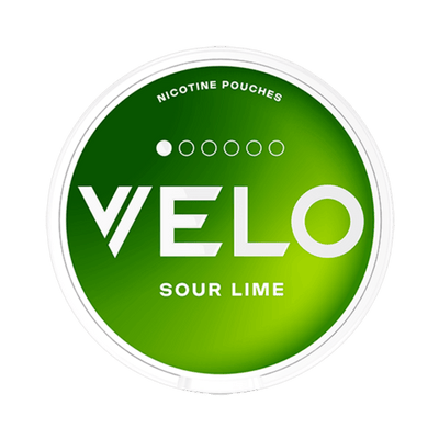 VELO Sour Lime Mini nicotine pouch can – Mini format, 4 mg, 20 pouches