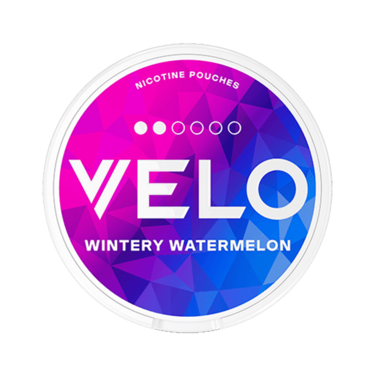 VELO Wintery Watermelon Mini nicotine pouch can – Mini format, 6mg, 20 pouches