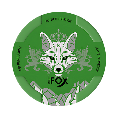 White Fox Peppered Mint nicotine pouch can – Slim moist, 14.25mg, 20 pouches