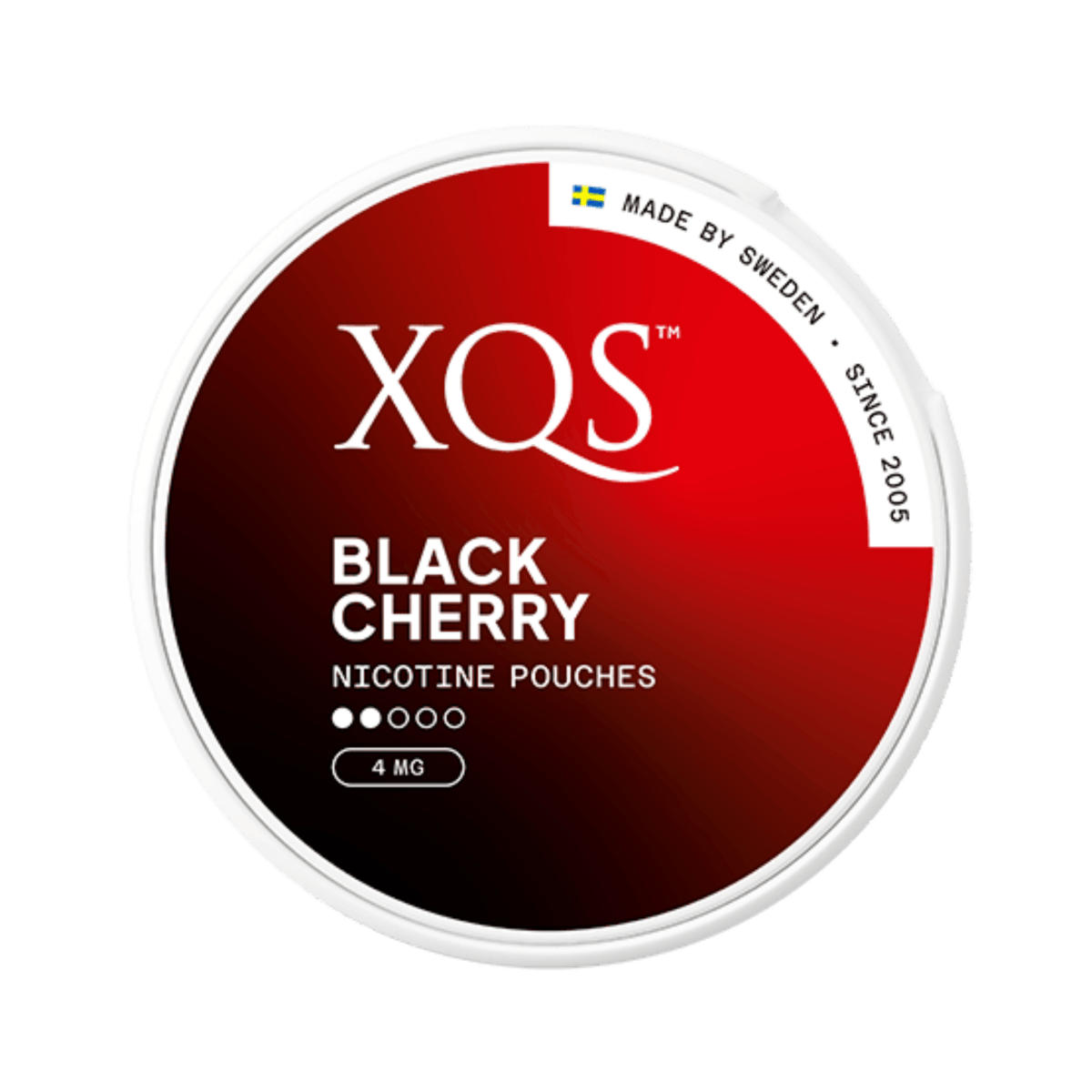 XQS Black Cherry Light nicotine pouch can – Slim moist, 8mg, 20 pouches
