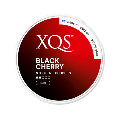 XQS Black Cherry Light nicotine pouch can – Slim moist, 8mg, 20 pouches