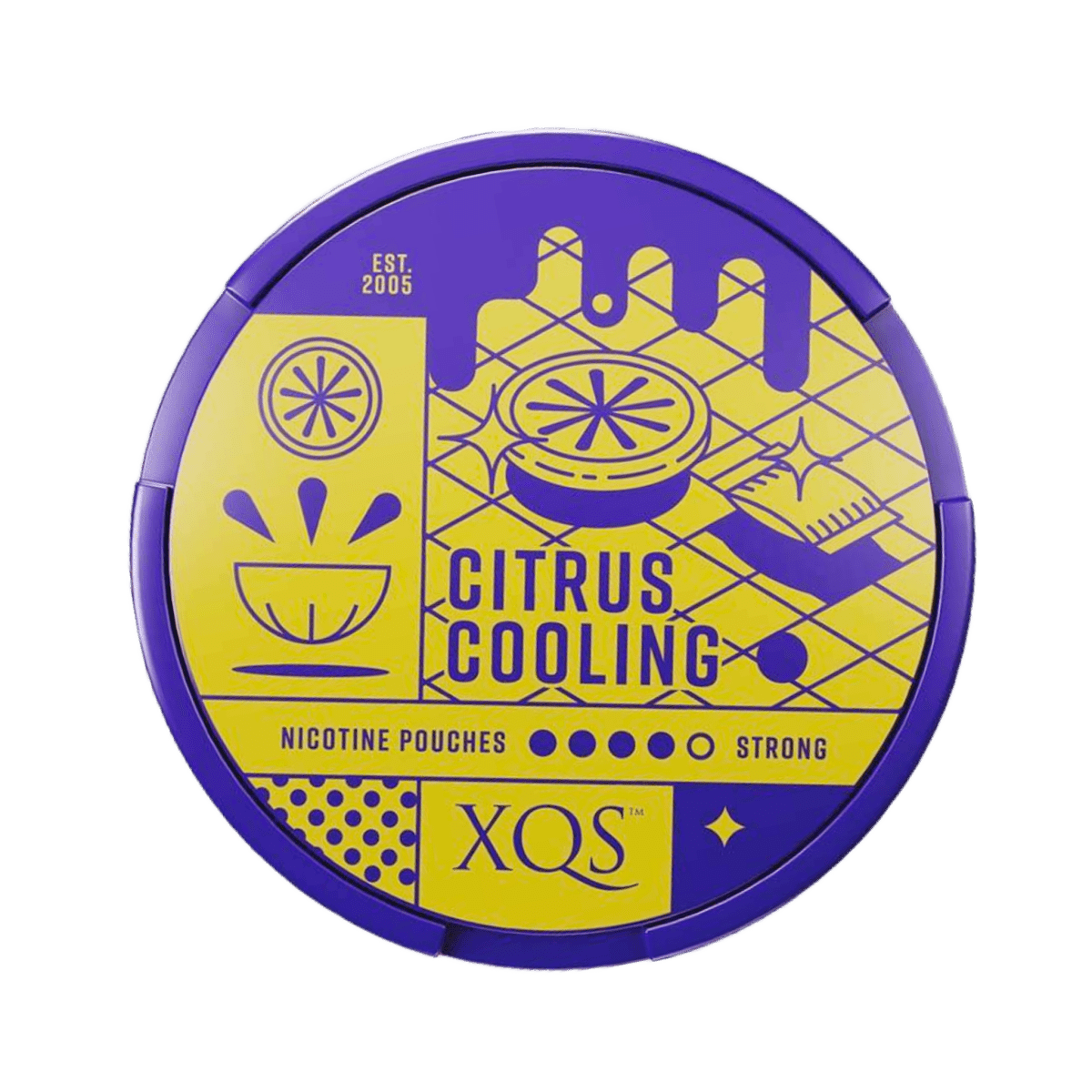 XQS Citrus Cooling nicotine pouch can – Slim moist, 4 mg, 20 pouches