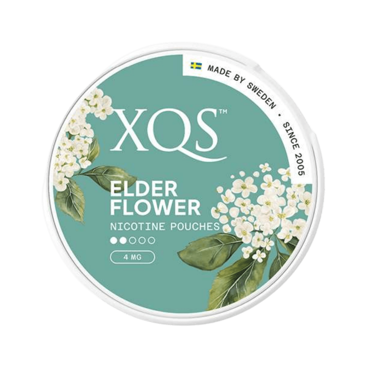XQS Elderflower Light nicotine pouch can – Slim moist, 8mg, 20 pouches