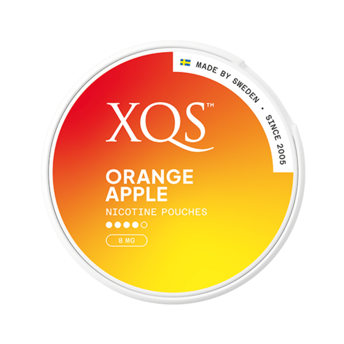 XQS Orange Apple nicotine pouch can – Slim moist, 4mg, 20 pouches