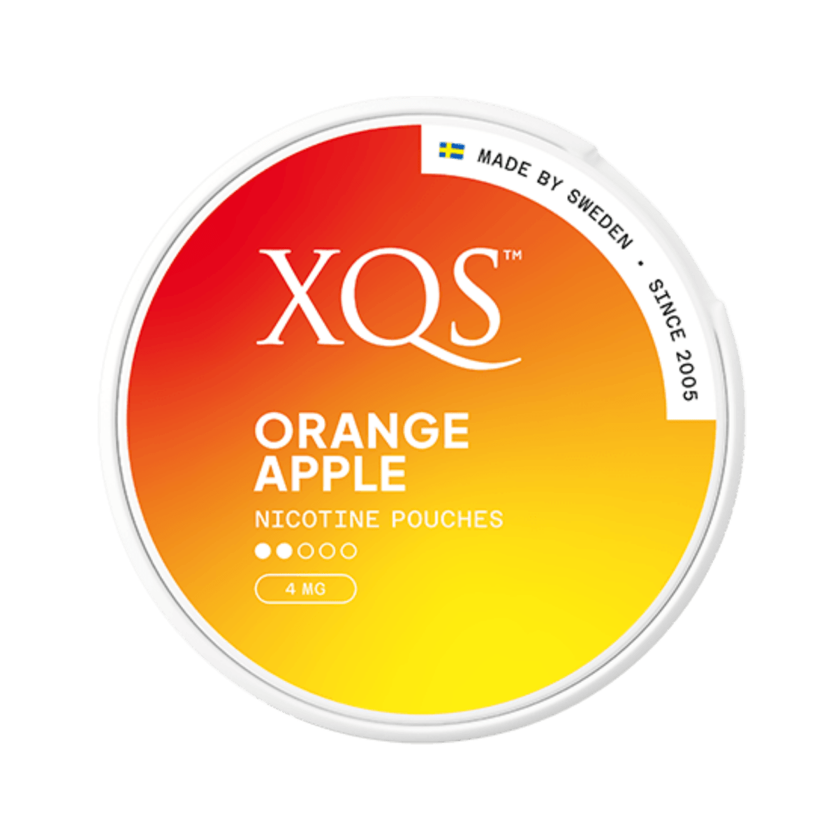 XQS Orange Apple Light nicotine pouch can – Slim moist, 8mg, 20 pouches