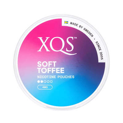 XQS Soft Toffee Light nicotine pouch can – Slim moist, 8 mg, 20 pouches
