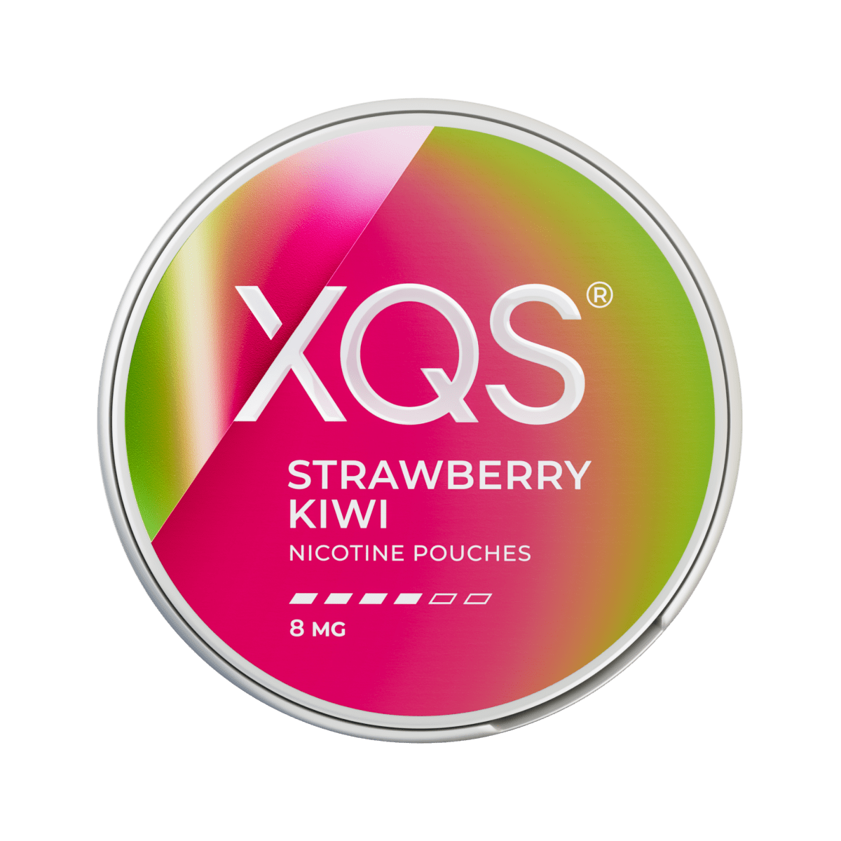 XQS Strawberry Kiwi nicotine pouch can – Slim moist, 8 mg, 20 pouches