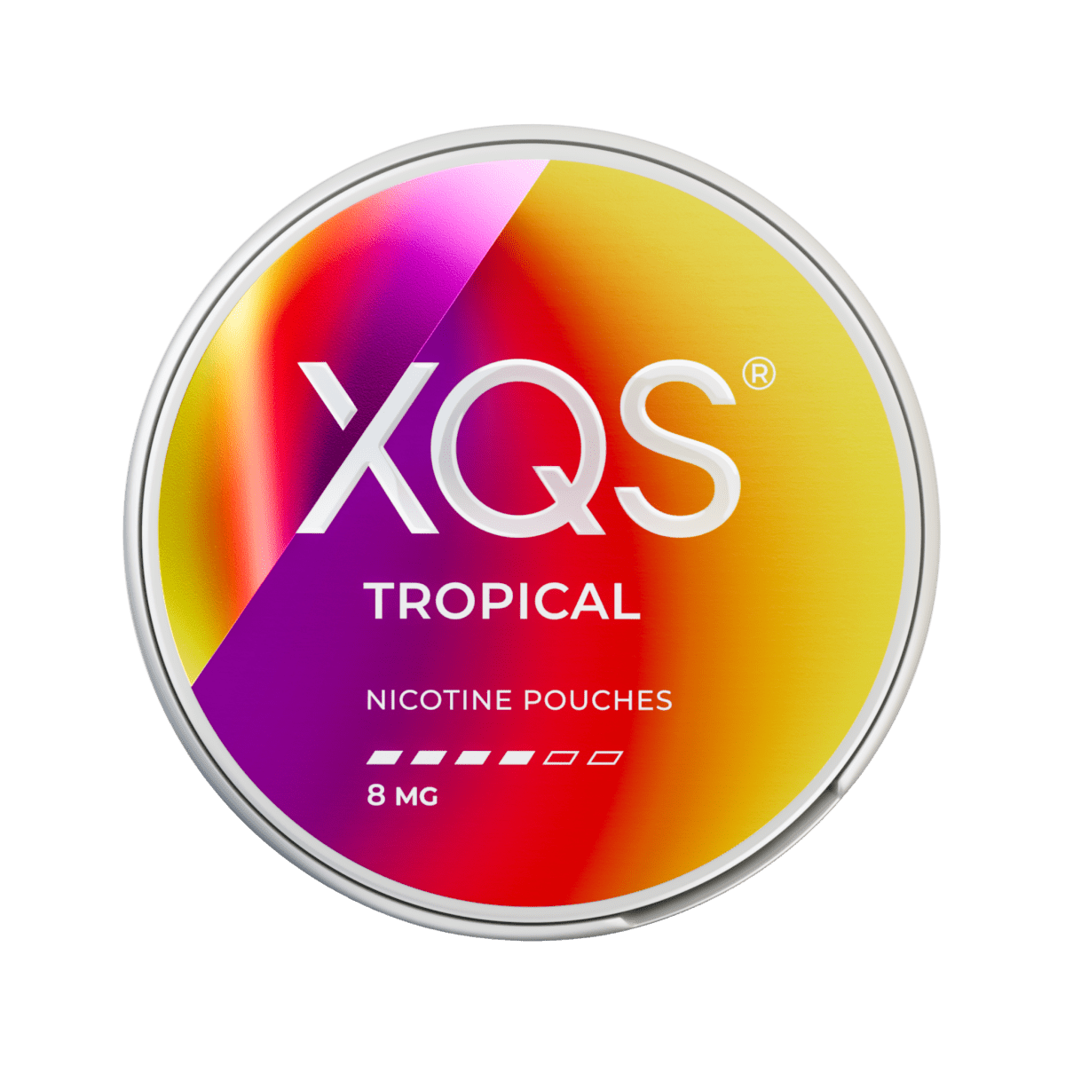 XQS Tropical nicotine pouch can – Slim moist, 4 mg, 20 pouches